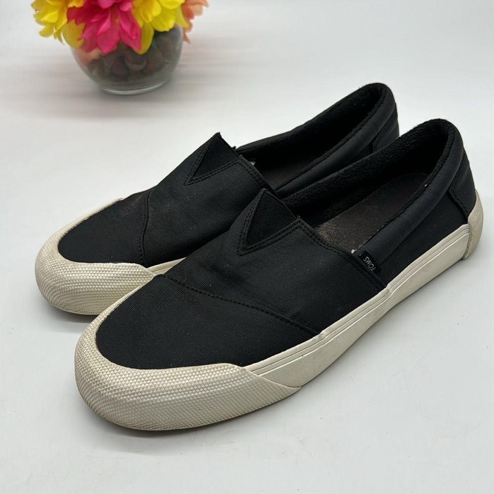 Tom's Black Slip On Sneakers Size 10 SNK6298H